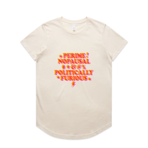 Perimenopausal & Politically Furious | AS Colour Maple Curve Tee | Orange & Pink Thumbnail